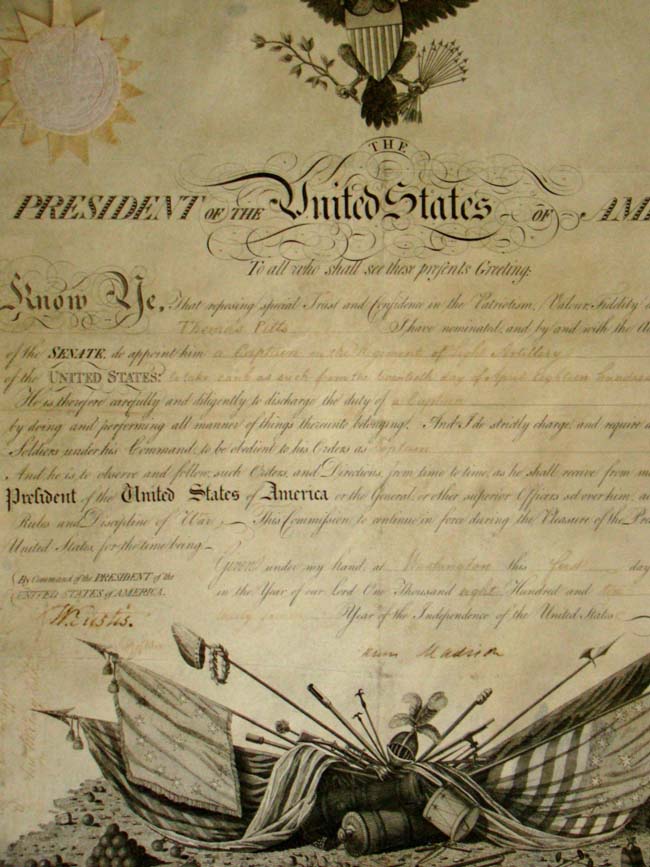 A President JAMES MADISON signed Military commission dated June 1, 1810 — image 2
